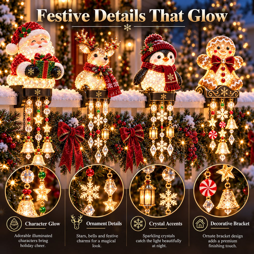 10W+SOLD!🔥🎅Christmas Porch Railing Lights – 4 Festive Character Designs🎄