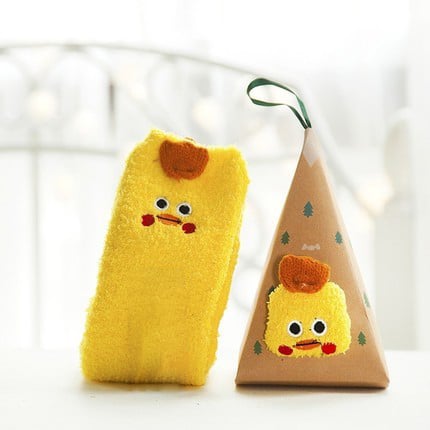 Yeouu | Christmas socks in gift box design | Plush house & cuddle socks | Universal size