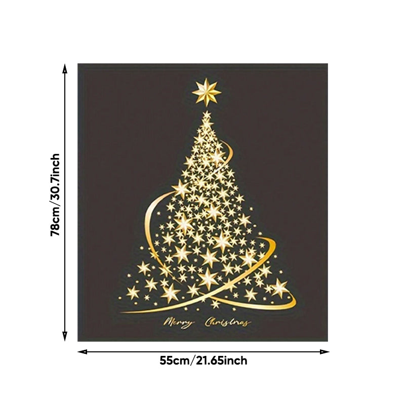 Yeouu | Golden Christmas Tree Window Clings Stickers for Glass