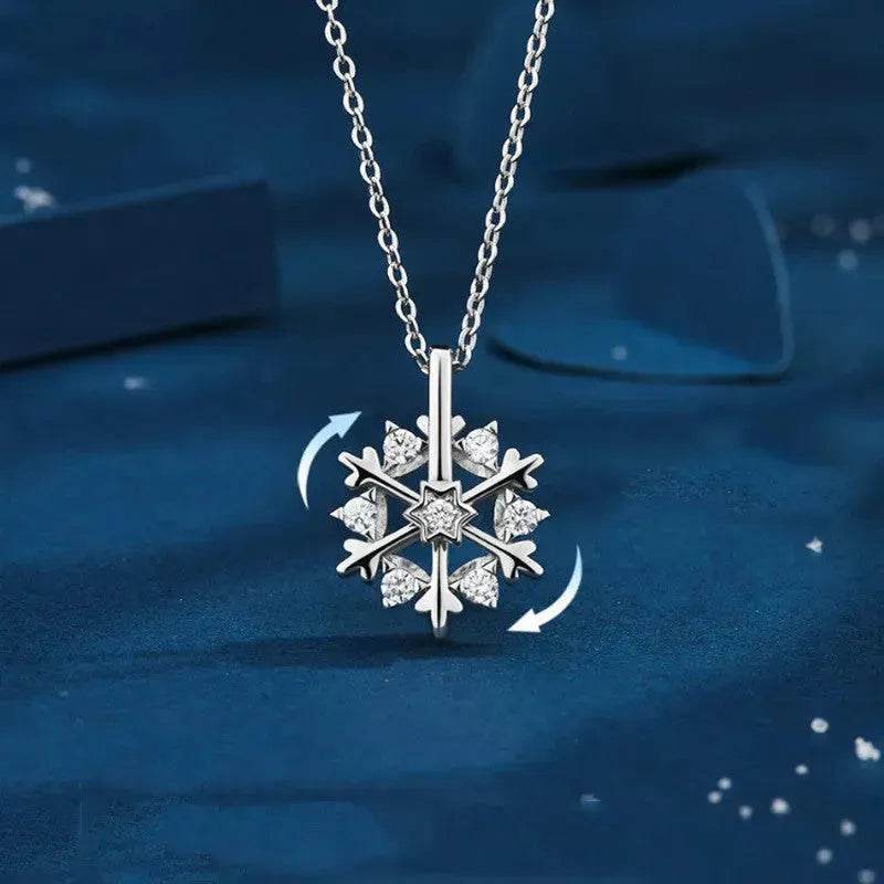 Yeouu | Luxury Rhinestone Christmas Snowflakes Necklace Gift for women