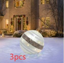 Yeouu | Inflatable Christmas Ball Outdoor Decoration 60cm – Weather Resistant PVC Christmas Decoration