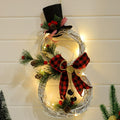 Yeouu | Christmas Wreath Rustic Snowman LED Decoration