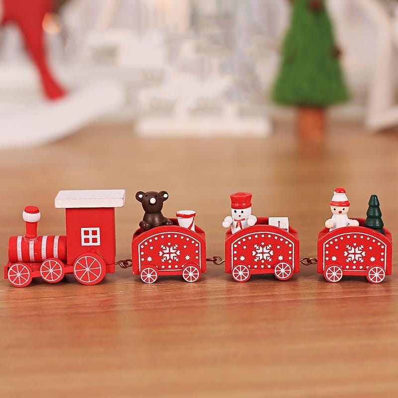Yeouu | Christmas Wooden Train Decoration Ornament Set