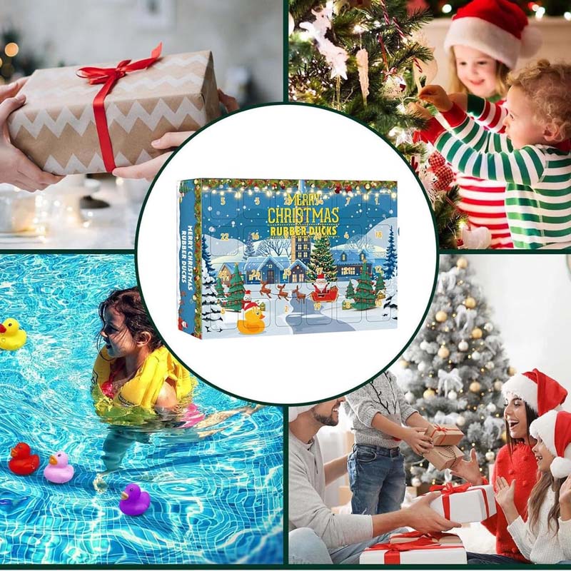 Yeouu | 24 Pcs Countdown Christmas Rubber Ducks Advent Calendar