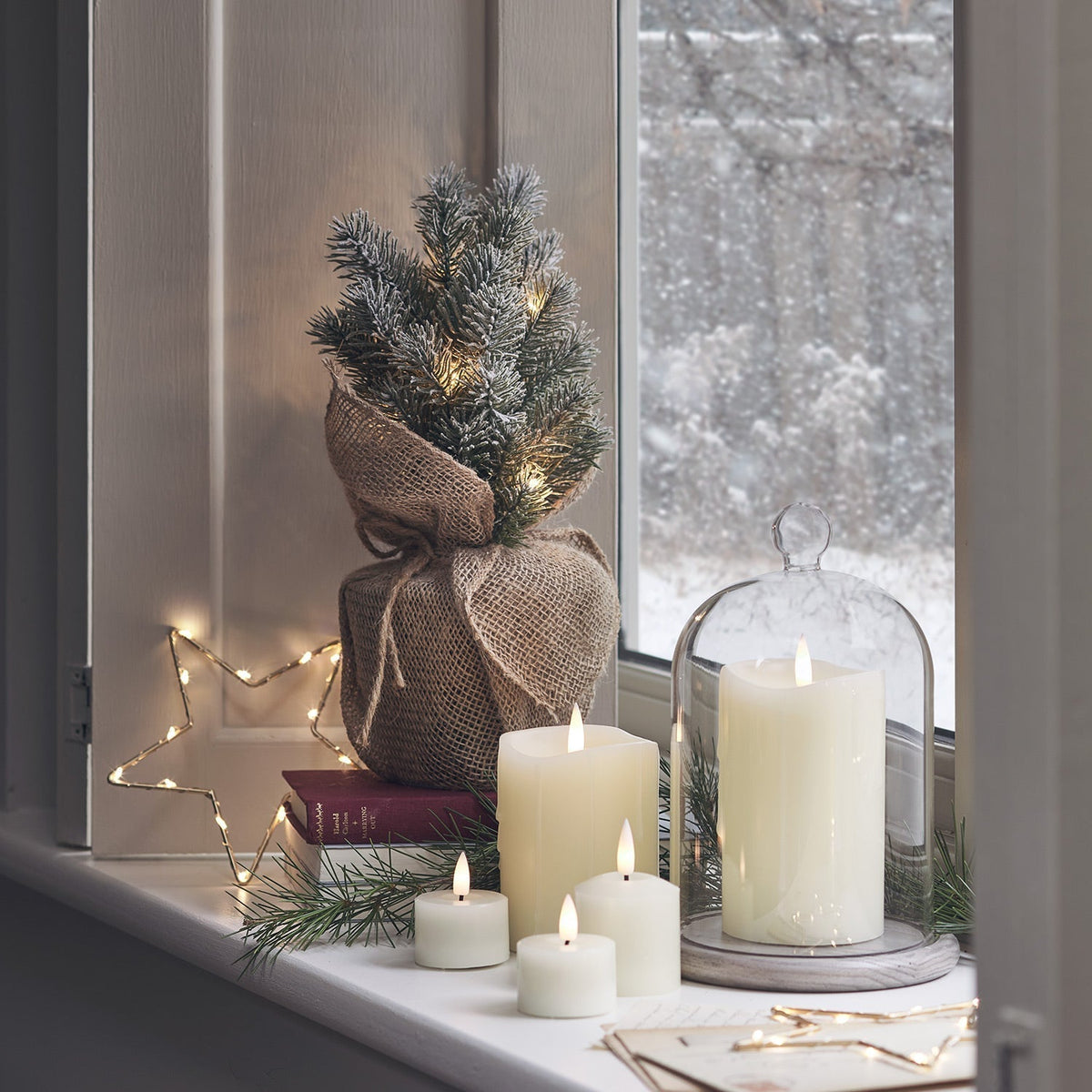 Yeouu | Christmas Decorations Mini Frosted Tree Lights