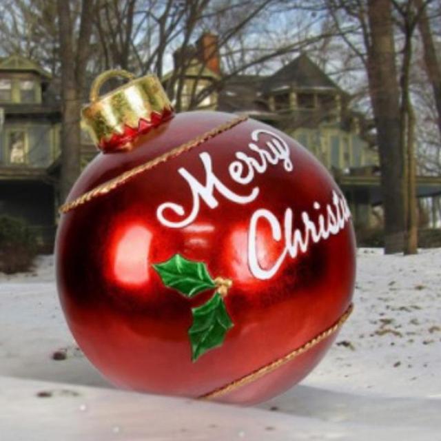 Yeouu | Giant Inflatable Christmas Ornament, 24 Inch Christmas Ball Outdoor Holiday Yard Lawn Porch Decor
