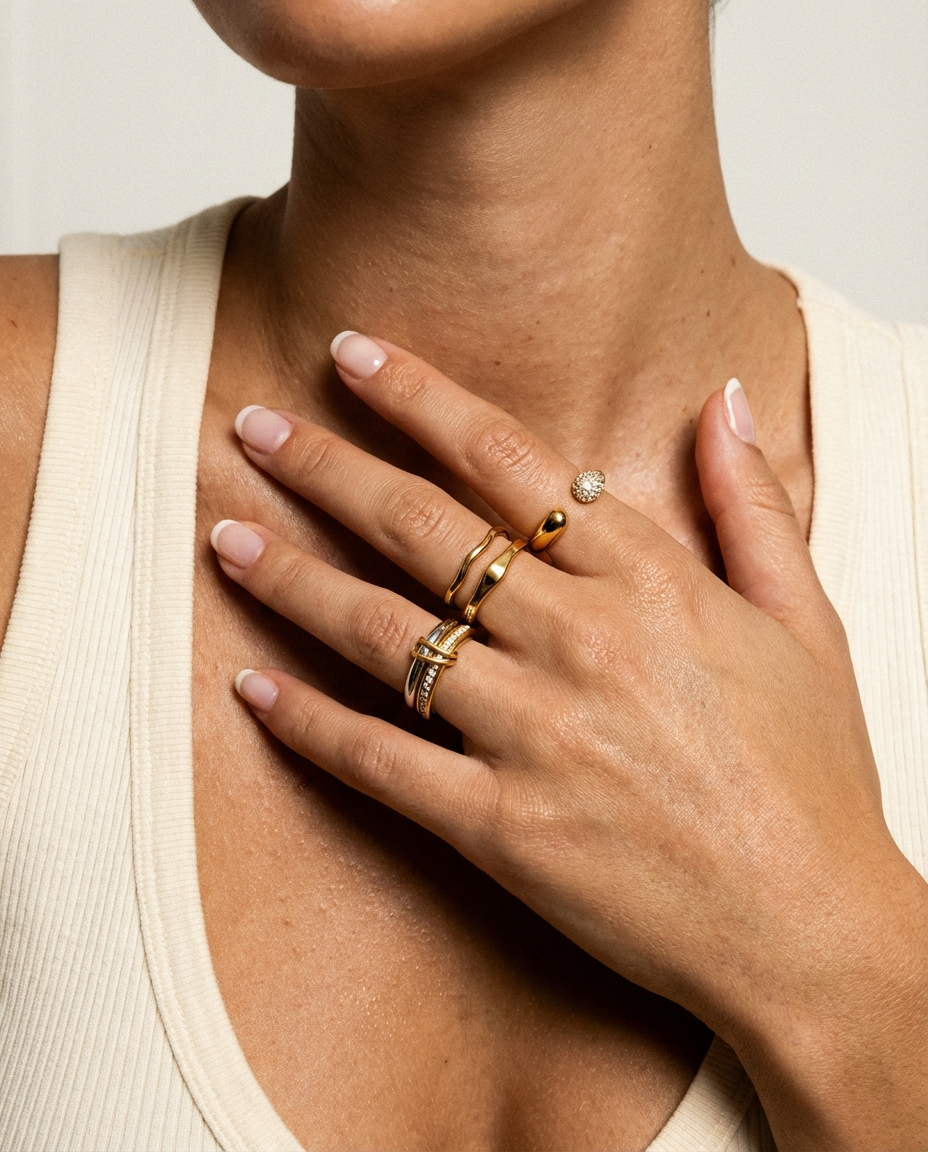 Élodie Two-Tone Ring Stack