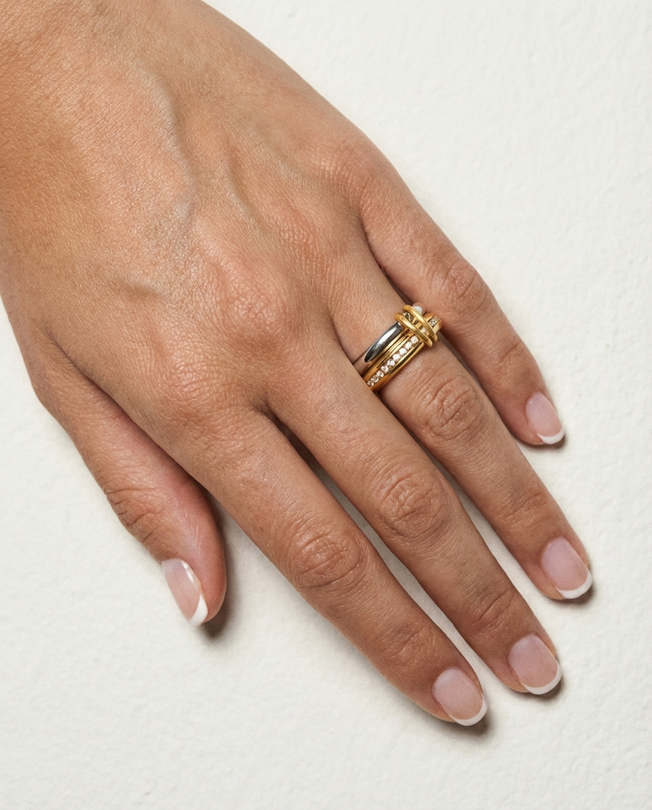 Élodie Two-Tone Ring Stack