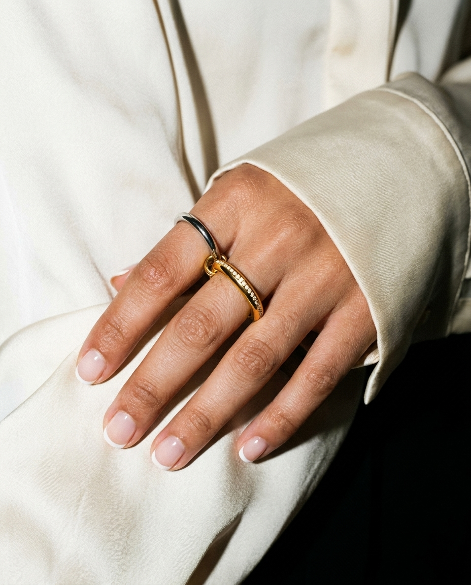 Élodie Two-Tone Ring Stack