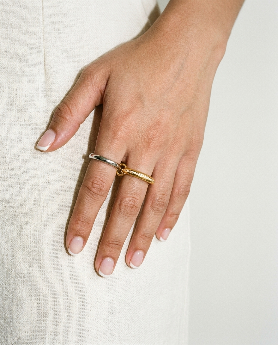 Élodie Two-Tone Ring Stack