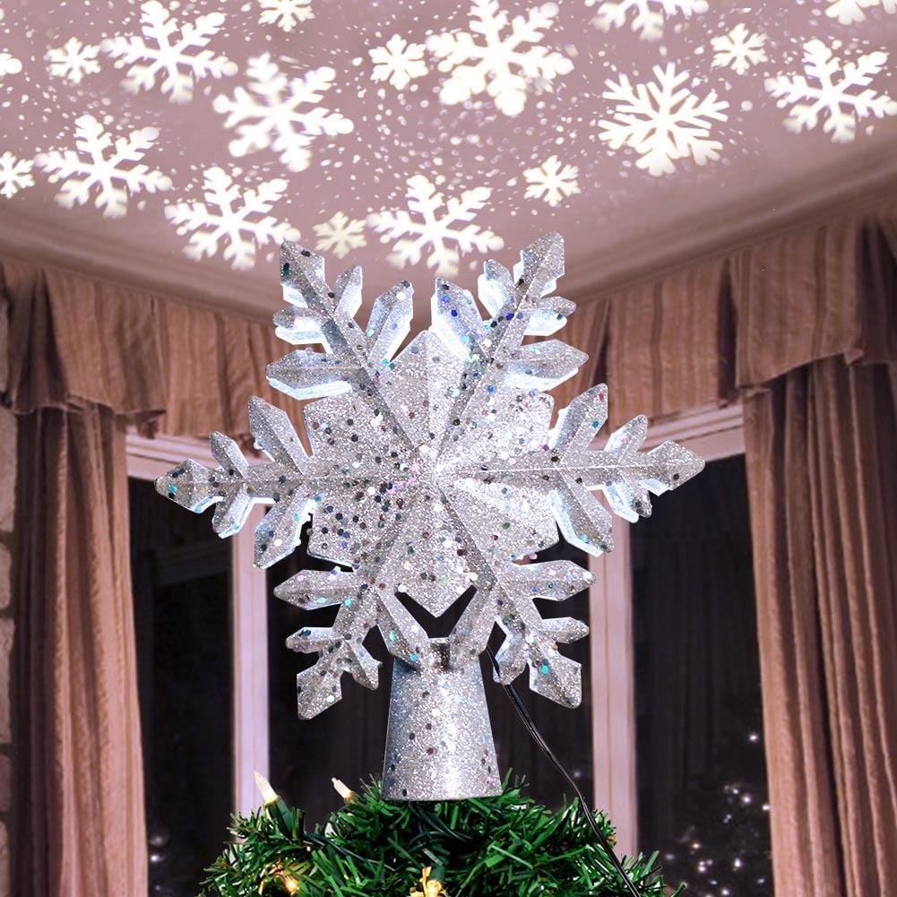 Yeouu | Christmas Decorations LED Snowflake Tree Topper