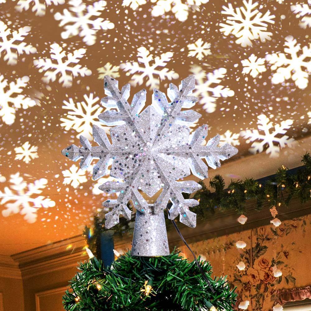 Yeouu | Christmas Decorations LED Snowflake Tree Topper