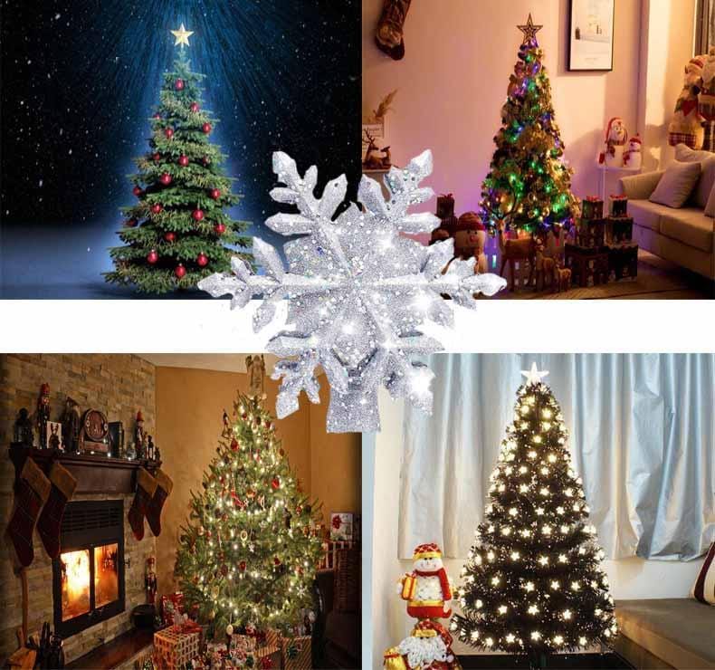 Yeouu | Christmas Decorations LED Snowflake Tree Topper