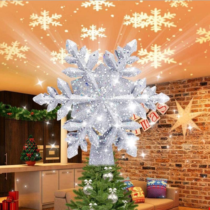 Yeouu | Christmas Decorations LED Snowflake Tree Topper