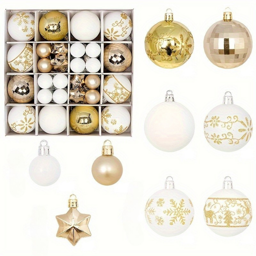 Yeouu | Christmas Tree Baubles Set – Plastic Hanging Ornaments