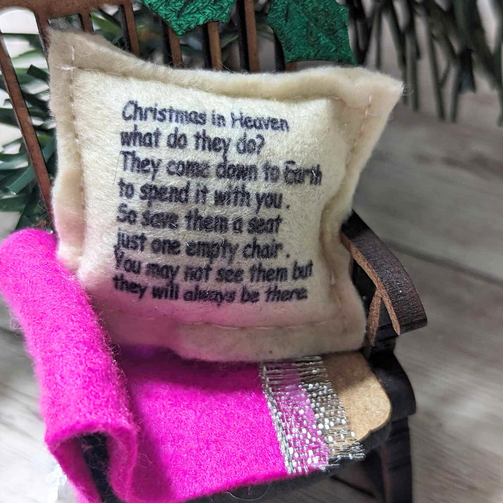 Christmas in Heaven empty chair ornament