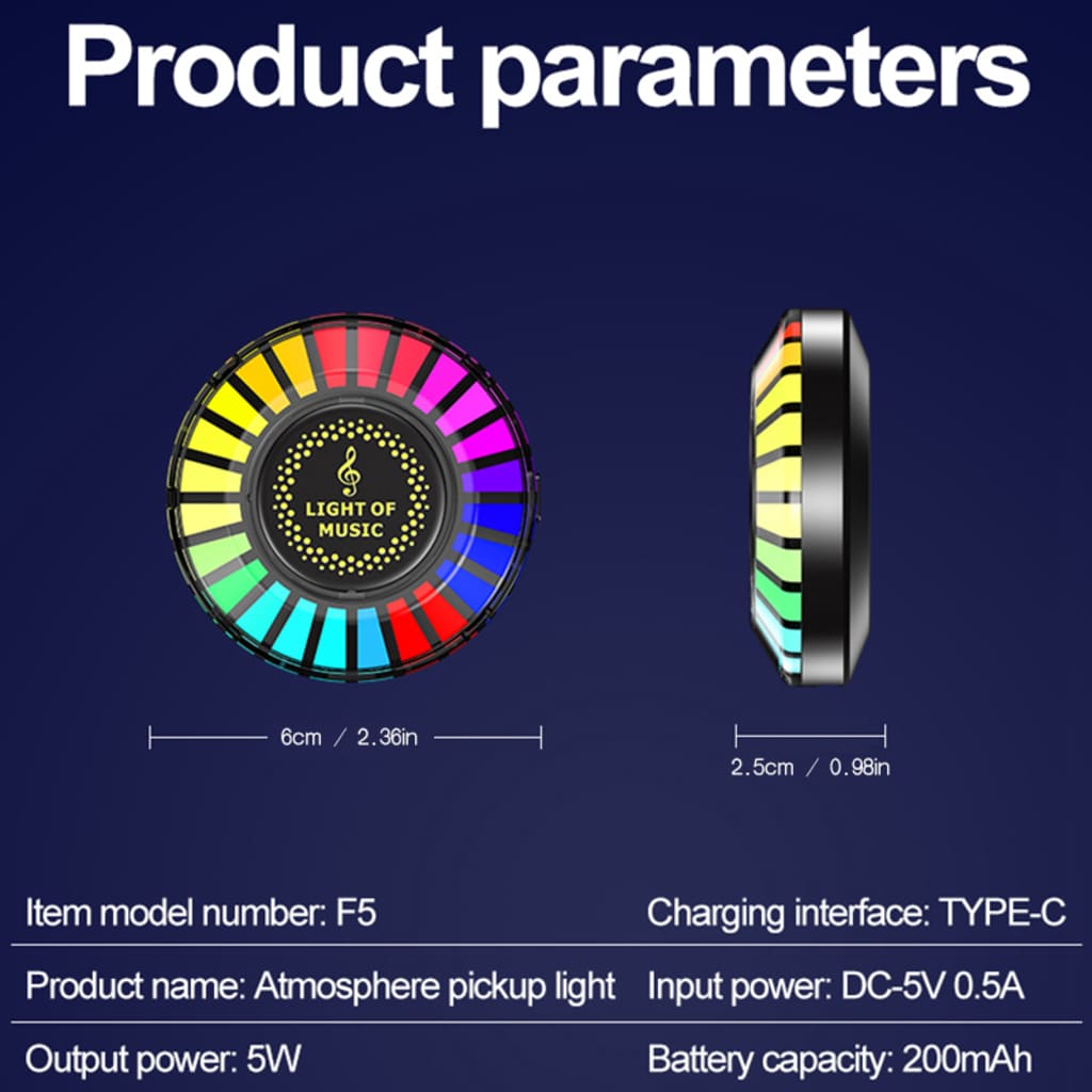 Magnetic Sound Pickup Car Ambient Light