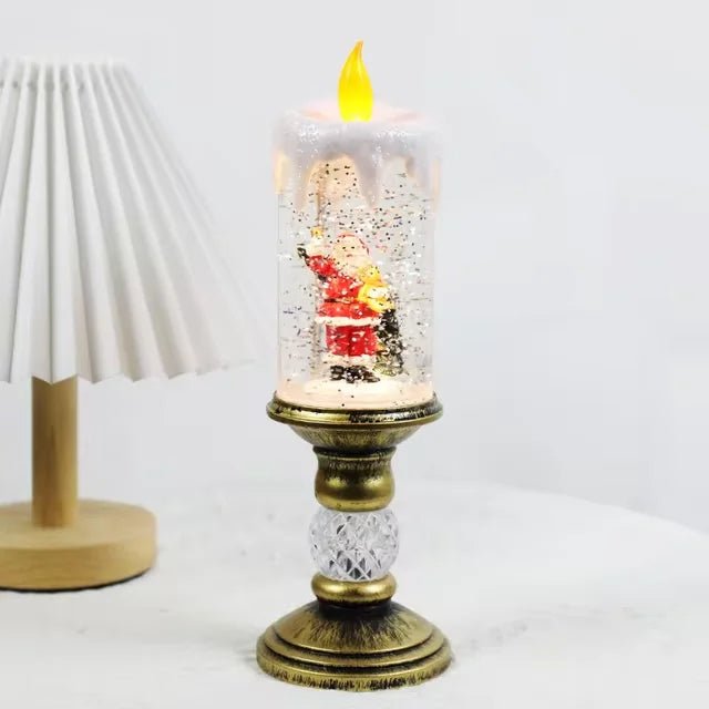 Yeouu | LED Christmas Candle Lights with Dreamy Snowflake Music Box