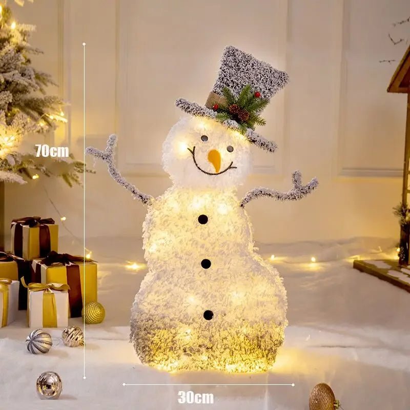 Yeouu | LED Christmas Christmas Tree, Snowman or Gift Box Decoration – Snowman & Fawn Tree Decorations, Perfect Holiday Ornaments & New Year Gifts
