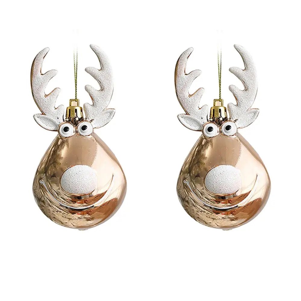 Yeouu | Red Christmas Ornament Balls with Charming Elk Scene – Festive Tree Pendants for Holiday Magic