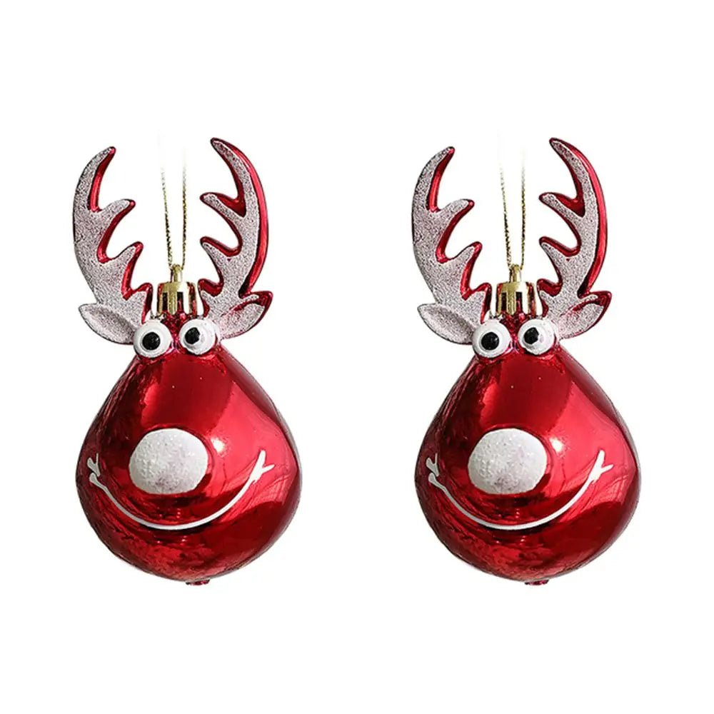 Yeouu | Red Christmas Ornament Balls with Charming Elk Scene – Festive Tree Pendants for Holiday Magic