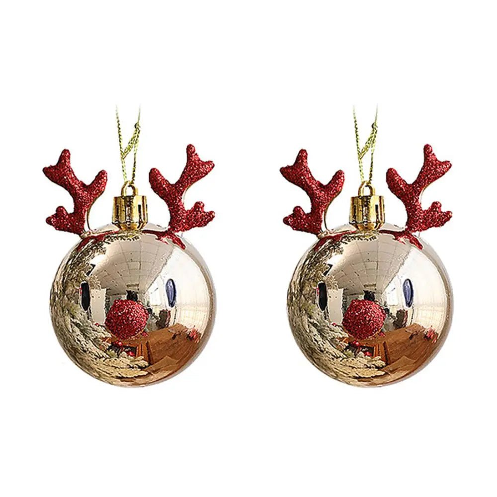 Yeouu | Red Christmas Ornament Balls with Charming Elk Scene – Festive Tree Pendants for Holiday Magic