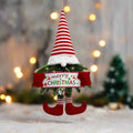 Yeouu | Santa Gnome with Christmas Wreath and Sparkling LED Lights – Perfect for Front Door, Wall, or Window Festive Magic
