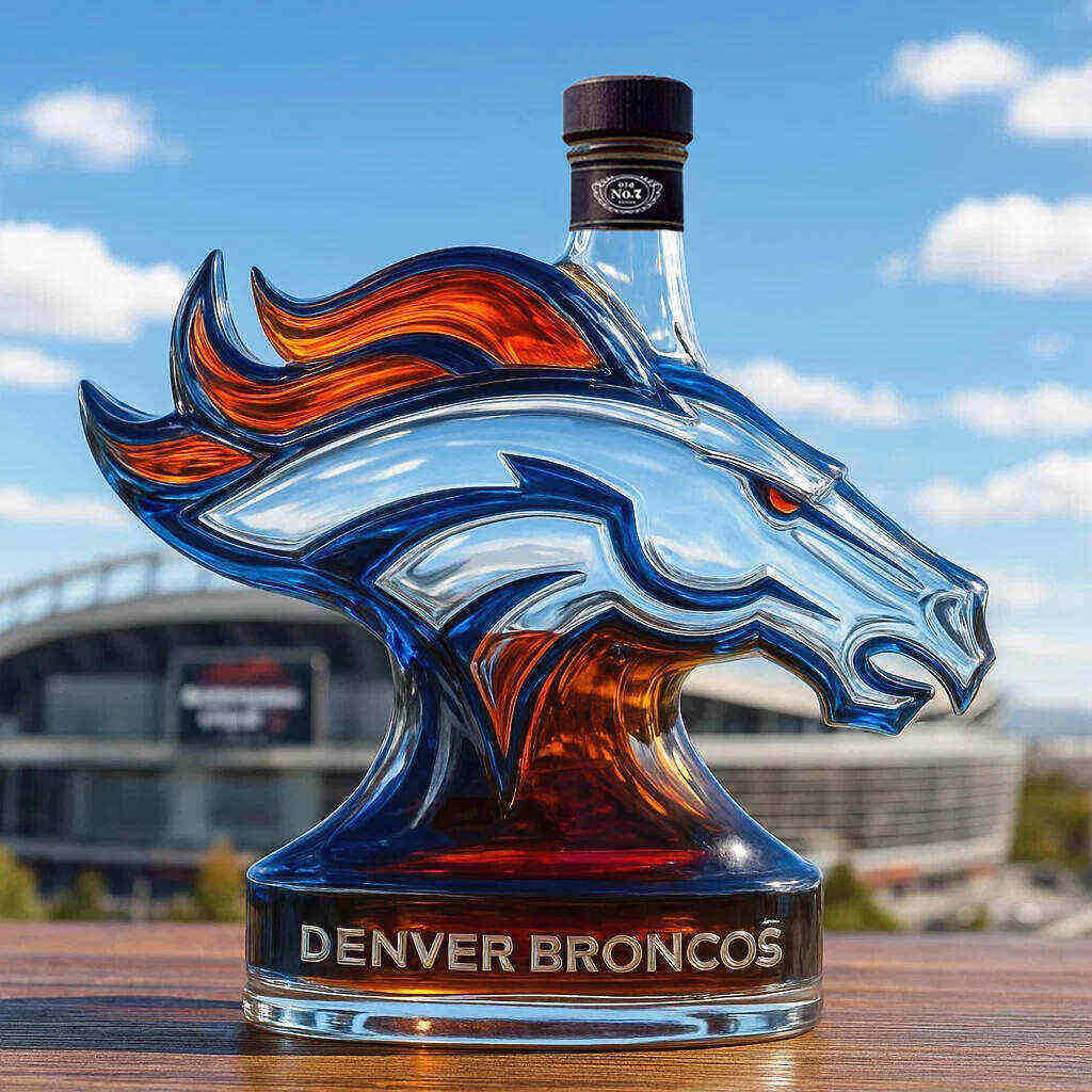 Denver Broncos whiskey bottle
