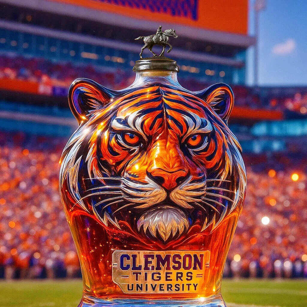 Clemson Tigers Whiskey Bottle