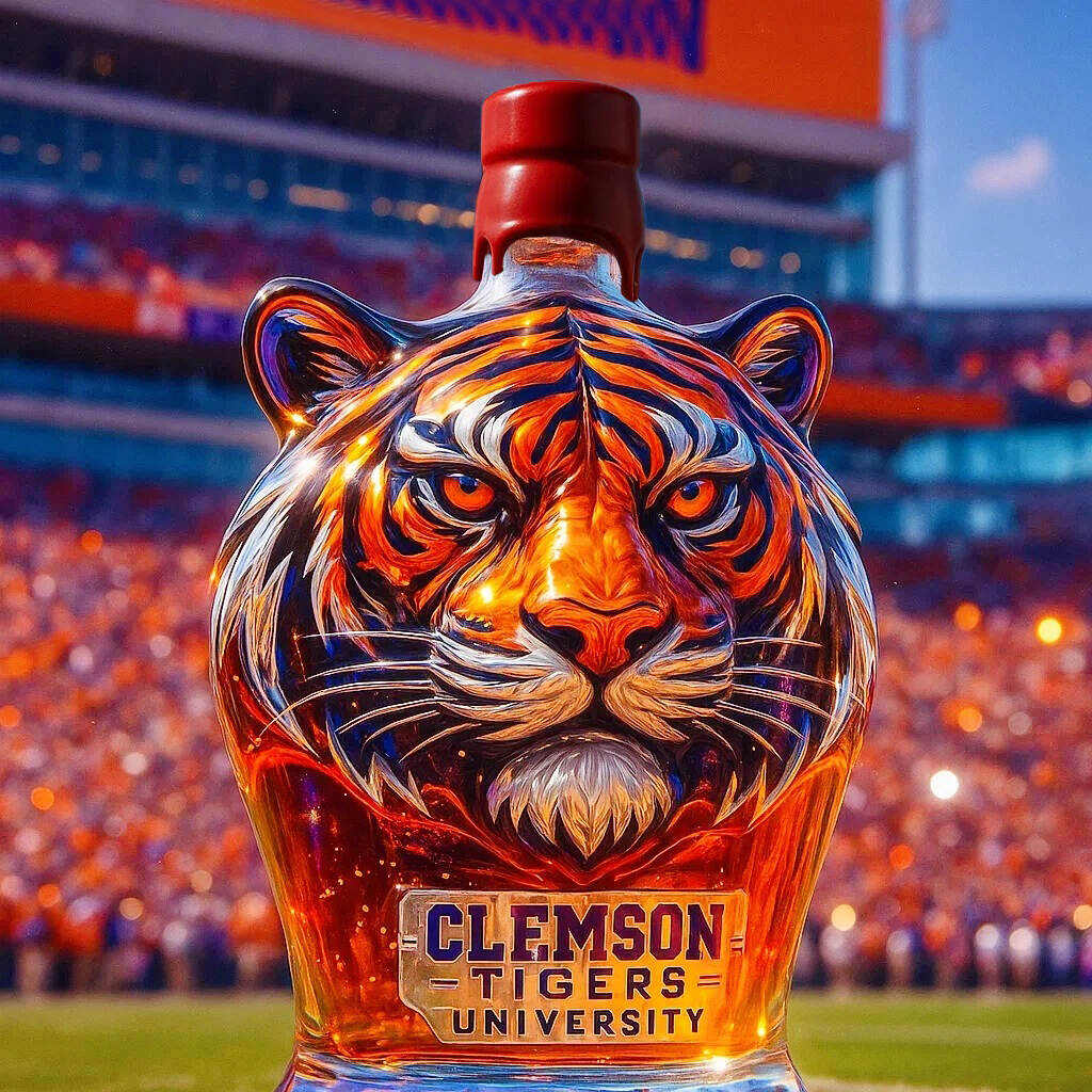 Clemson Tigers Whiskey Bottle