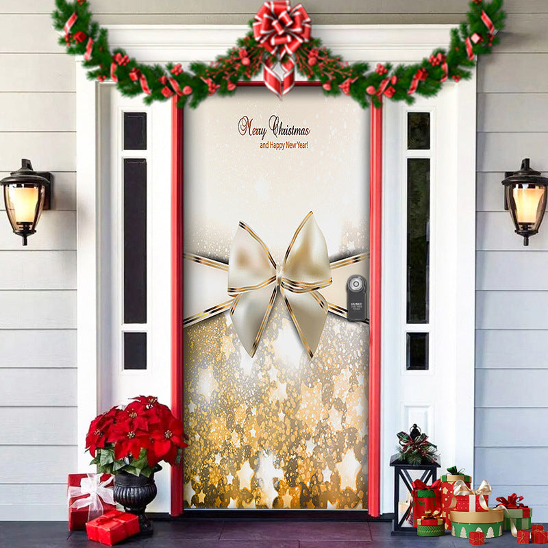 Yeouu | Christmas Door Cover | Fabric Front Door Decoration | Washable & Reusable | 91×203cm