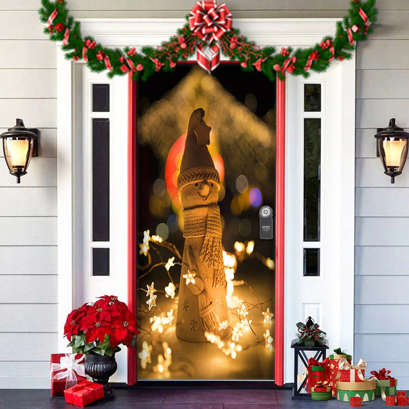 Yeouu | Christmas Door Decoration | Fabric Door Cover | Washable & Reusable