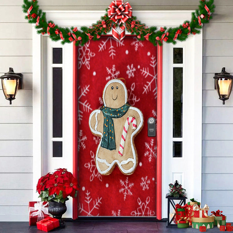 Yeouu | Christmas Door Cover | Fabric Front Door Decoration | Washable & Reusable | 91×203cm