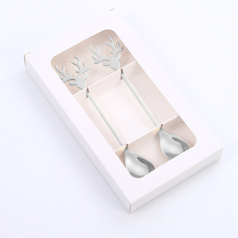 Yeouu | Christmas Decorations for Home - Christmas Metal Spoon Gift Set