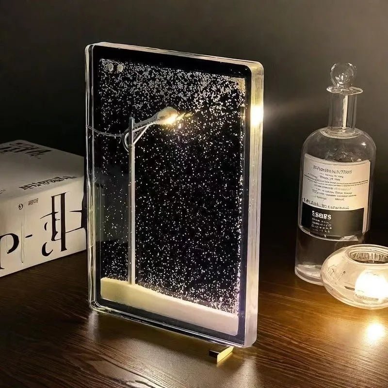 Yeouu | Snowy Scene Night Lights – DIY Christmas Street Lamp with Flowing Snow Effect for Magical Holiday Desktop Décor