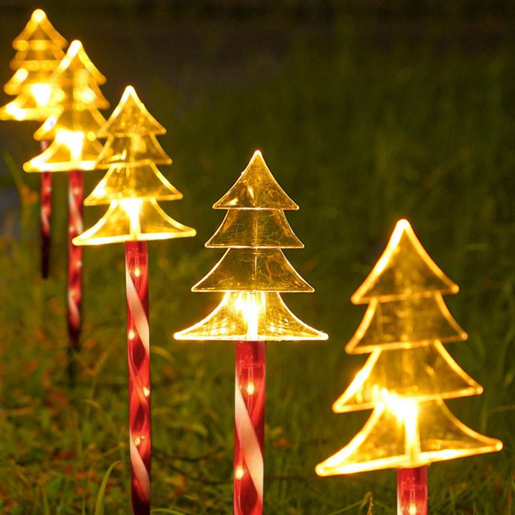 Yeouu | Solar Snowflake Christmas Tree Garden Lights – 5pcs. Waterproof LED Stake Lights for Magical Outdoor Christmas Décor and Year-Round Lawn Illumination