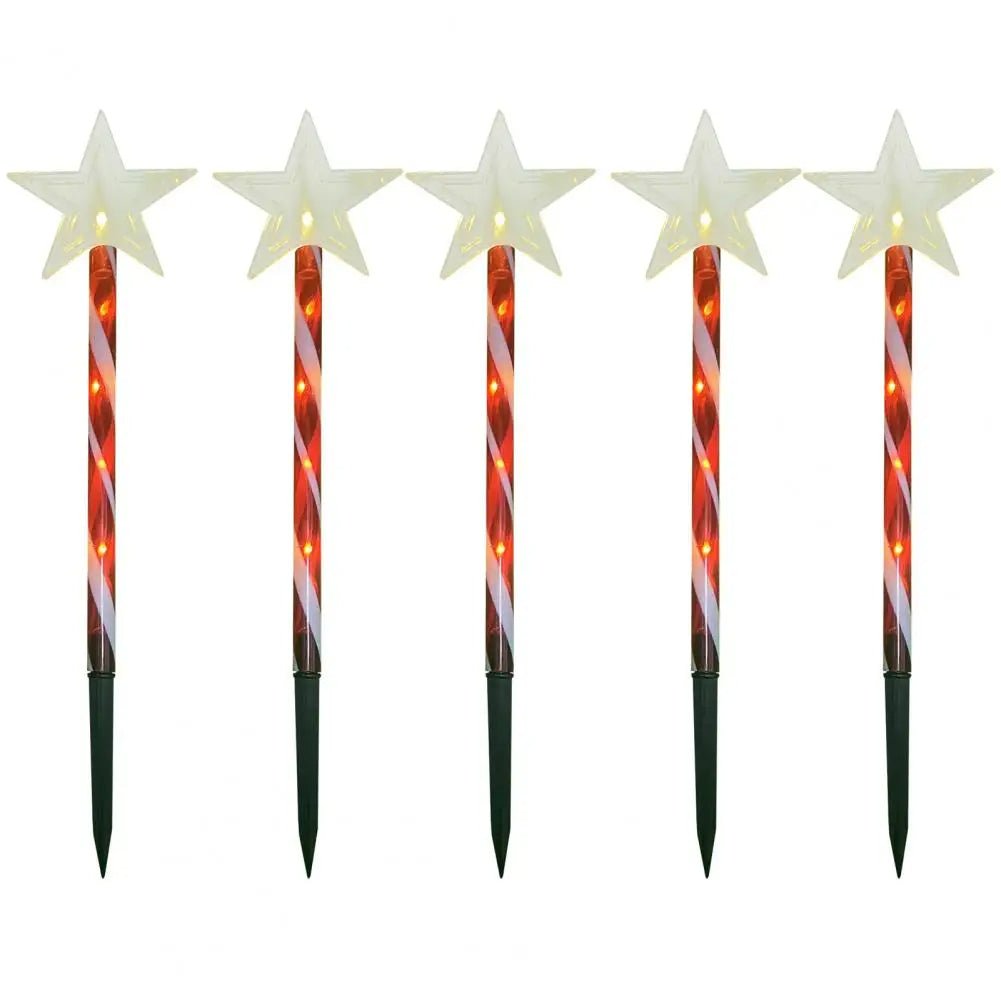 Yeouu | Solar Snowflake Christmas Tree Garden Lights – 5pcs. Waterproof LED Stake Lights for Magical Outdoor Christmas Décor and Year-Round Lawn Illumination