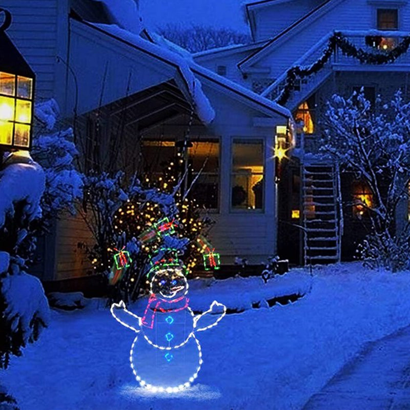 Yeouu | Animated LED Snowball Fight Light | Outdoor Snowman & Penguin Christmas Decor