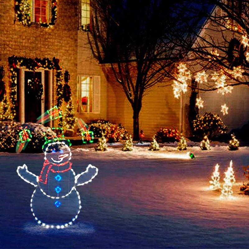 Yeouu | Animated LED Snowball Fight Light | Outdoor Snowman & Penguin Christmas Decor