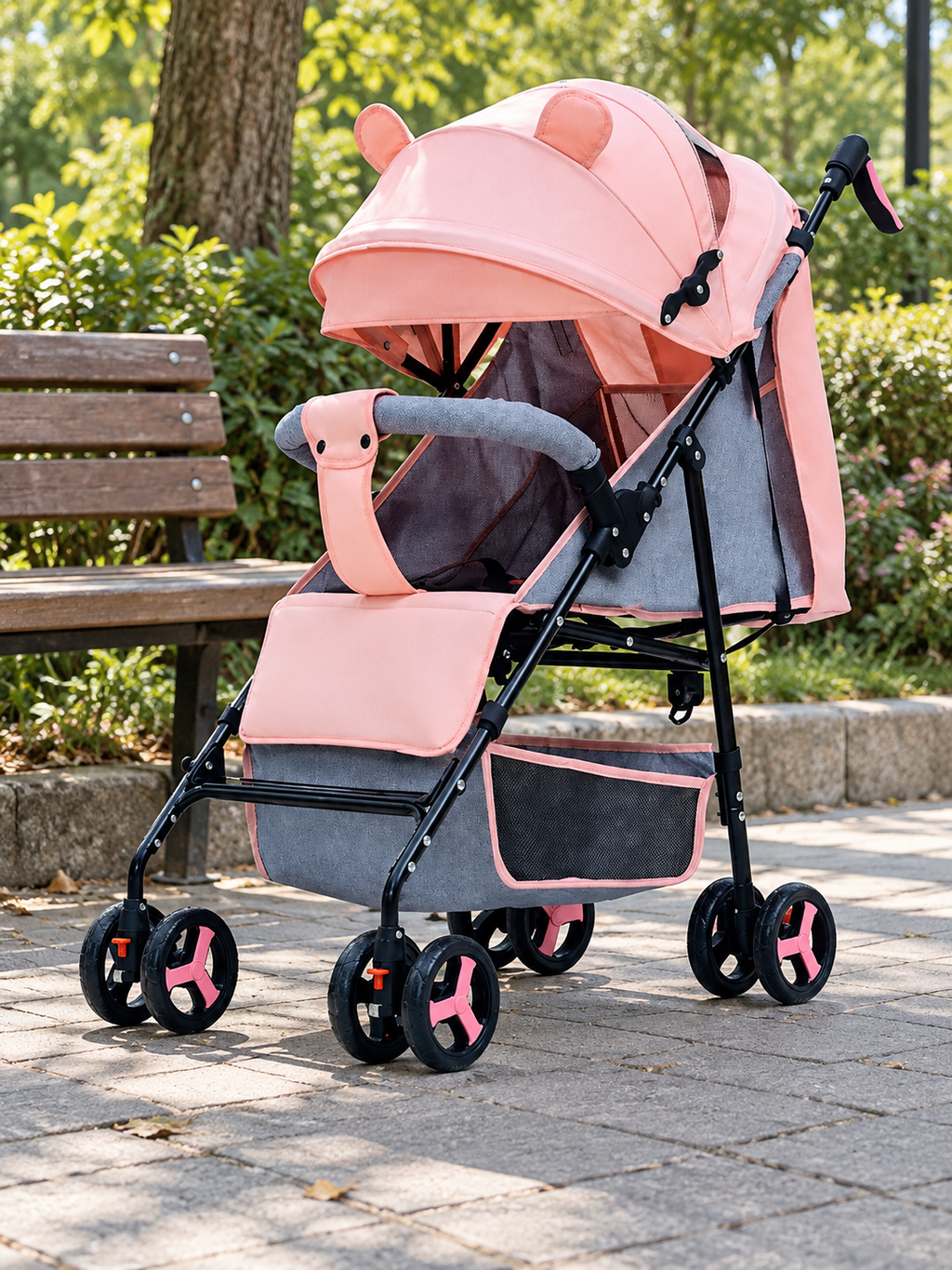 Spring Step Lightweight Folding Baby Stroller