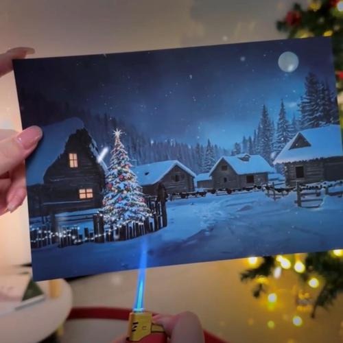 Yeouu | Happy Christmas Village  Light-Up Led Postcard