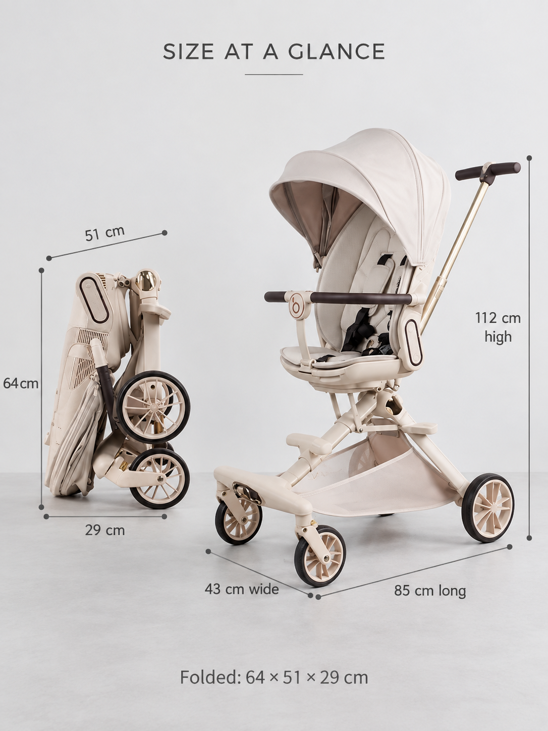 Vista Lane Reversible One-Click Folding Baby Stroller