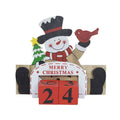 Yeouu | Wooden Painted Christmas Countdown Calendar – Festive Christmas Home Decor & New Year Countdown Gift