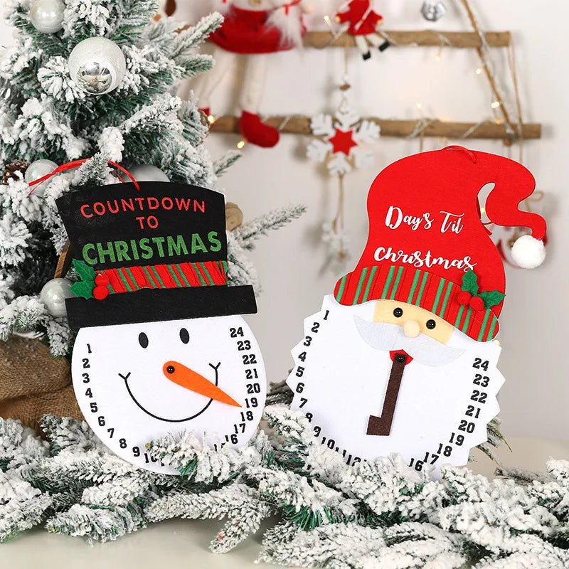 Yeouu | Wooden Painted Christmas Countdown Calendar – Festive Christmas Home Decor & New Year Countdown Gift